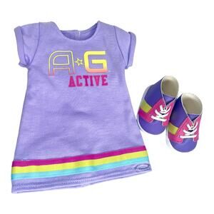 American Girl 18" Doll Clothes SHOW YOUR SPORTY SIDE Outfit Dress & Shoes NEW
